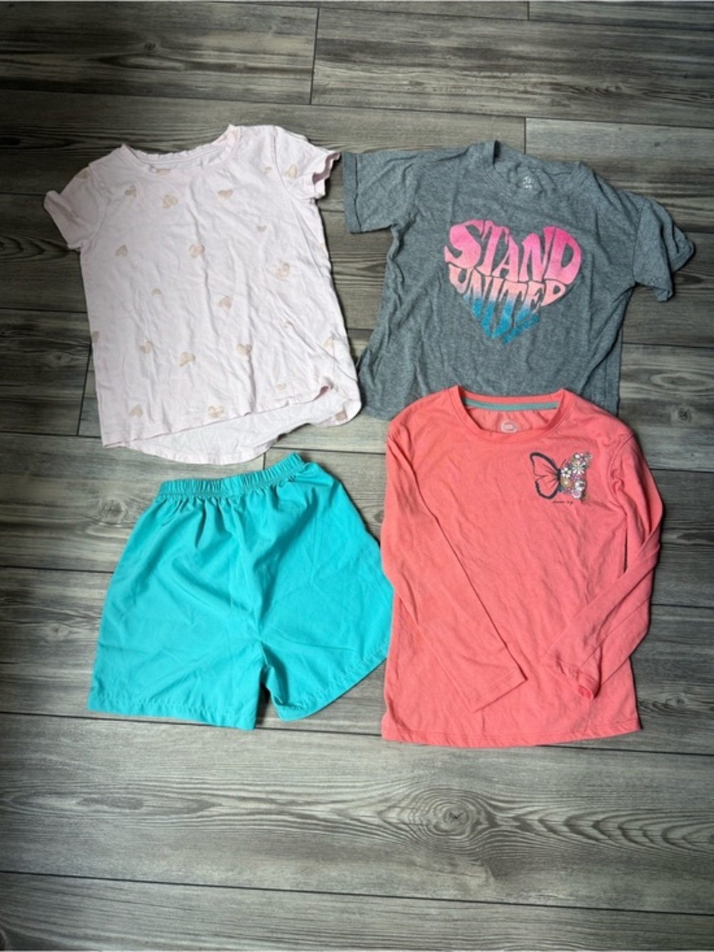 Girl’s Size 7-8 Clothing Lot | 4 pieces | Girl Tops & Shorts Size 7-8